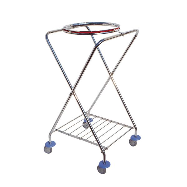 CARRELLO A X CON ATTACCO TONDO CROMATO