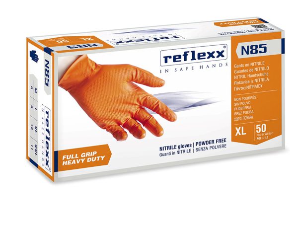 Guanti nitrile Reflexx 85 ORANGEtg. XL pz. 50
